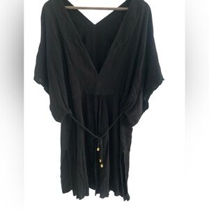 Ralph Lauren Black Tunic Top- Cover-Up- Sz XL- Lauren x Ralph Lauren